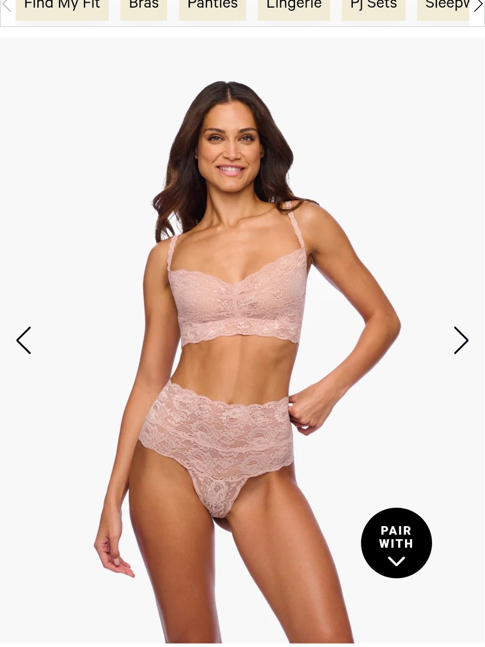 Cosabella Sweetie Lace Bralette & High-Waist Bikini Set XL Color Sette
